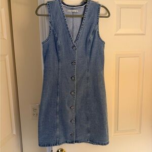 Abercrombie & Fitch Sleeveless V-Neck Jean Mini Dress - Medium Tall
